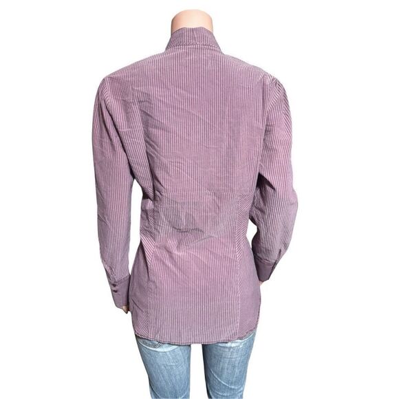 Pulp womens long sleeve Merlot mandarin button front ribbed shirt tail M - Picture 4 of 6